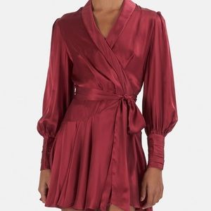 Zimmermann Wrap Dress - Burgandy
